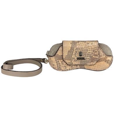 Футляр для окулярів Karya з натуральної шкіри KR3006-935 бежевий з коричневим