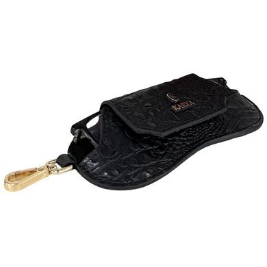 Футляр для очков Karya из натуральной тисненой кожи KR3006-630 черный