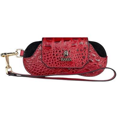 Футляр для окулярів Karya з натуральної тисненої шкіри KR3006-648-1 червоний