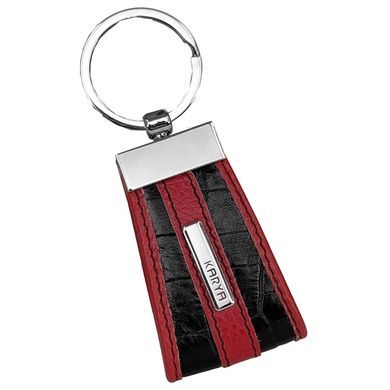 Брелок Karya из натуральной кожи KR3001-53 черно-красный