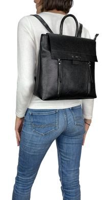 Женский рюкзак под клапаном Karya из натуральной кожи KR6021-45 черный